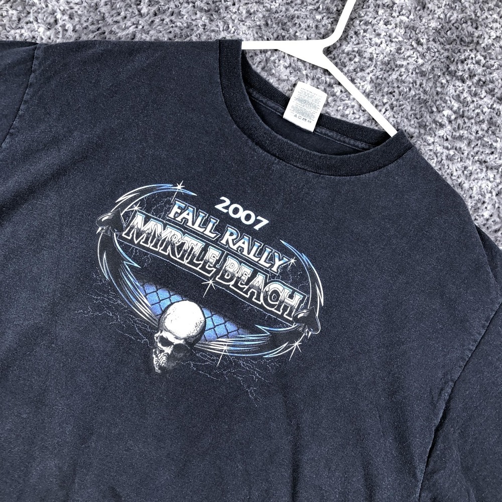 Myrtle Beach 2007 Fall Rally Shirt Mens Large Biker Graphic Tee Delta Pro Weight
